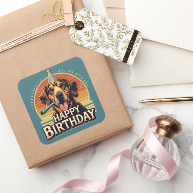 Afghan Hound Hund farbenfroh Quadratischer Aufkleber (Schenken)