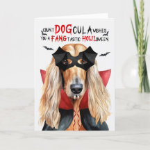 Afghan Hound Hund Funny Count DOGcula Halloween