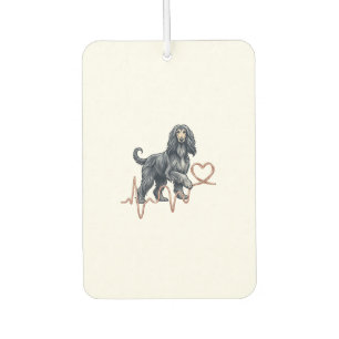 Afghan Hound Hund Herzschlag Linie Herz Autolufterfrischer