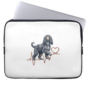 Afghan Hound Hund Herzschlag Linie Herz Laptopschutzhülle
