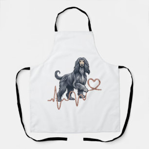 Afghan Hound Hund Herzschlag Linie Herz Schürze