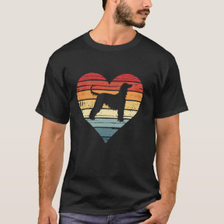 Afghan Hound Hund Vintage Retro Herz Mama Papa Ges T-Shirt
