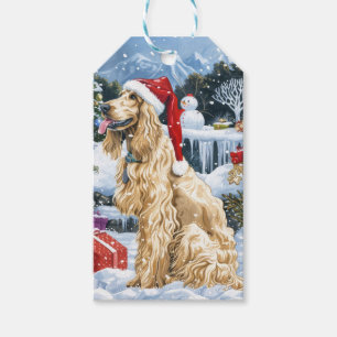 Afghan Hound Hund Winterwunderland Weihnachtsfreud Geschenkanhänger