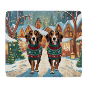 Afghan Hound Hunde Weihnachten Schnee Urlaub Schneidebrett