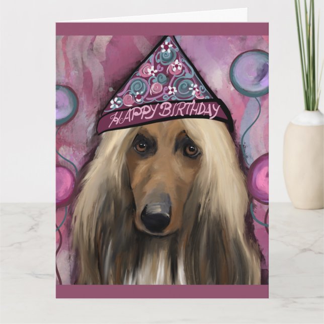 Afghan Hound Karte (Vorderseite)