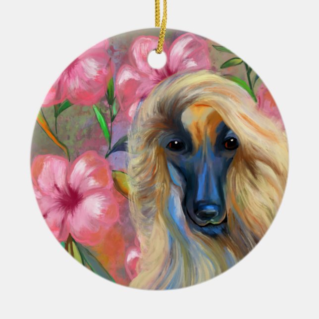 Afghan Hound Keramik Ornament (Vorne)