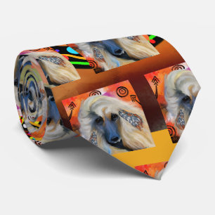 Afghan Hound Kokopelli Kunstmalerei Krawatte