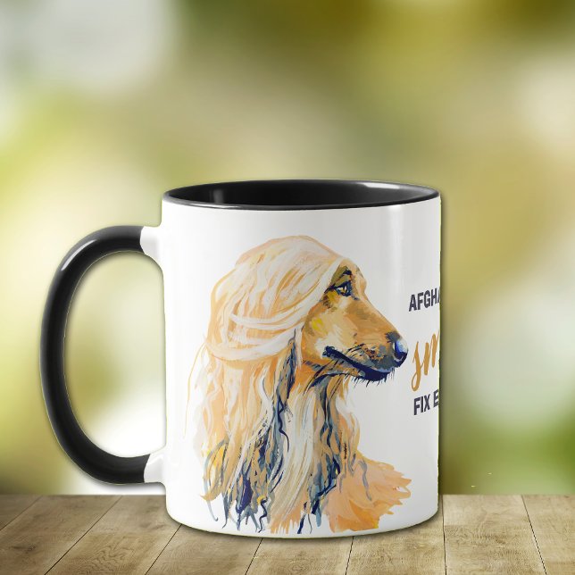 Afghan Hound lächelt alles reparieren Tasse (Von Creator hochgeladen)