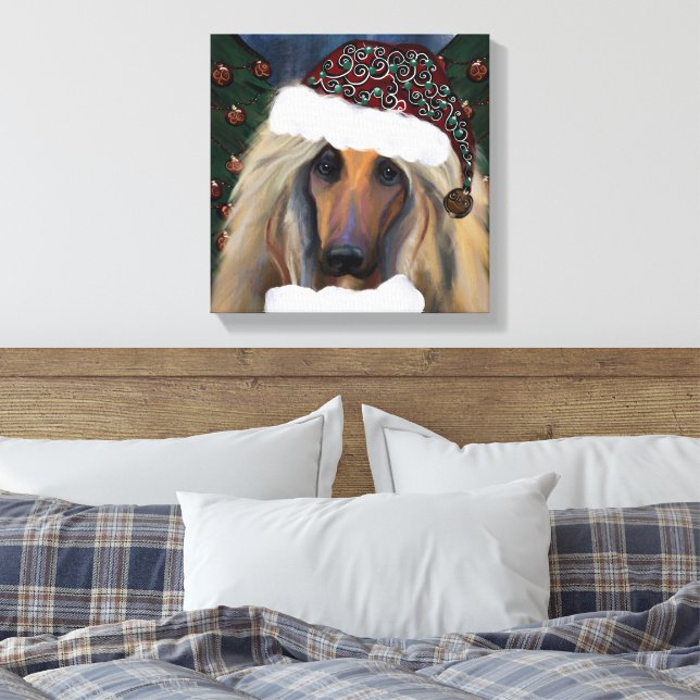 AFGHAN HOUND LEINWANDDRUCK (Insitu (Schlafzimmer))