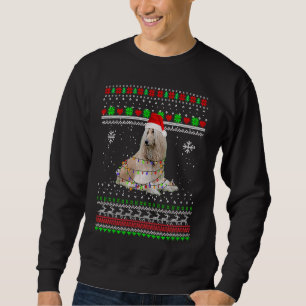 Afghan Hound Lichter Weihnachts-Pyjama Xmas Sweats Sweatshirt