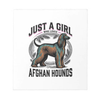 Afghan Hound Liebhaber Vintage Hundemutter-Shirt D Notizblock