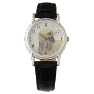 Afghan Hound Malerei - Niedliche Original Dog Art Armbanduhr