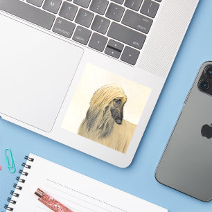 Afghan Hound Malerei - Niedliche Original Dog Art Aufkleber