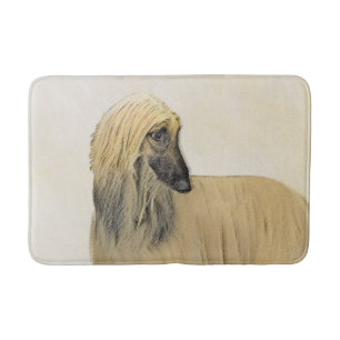 Afghan Hound Malerei - Niedliche Original Dog Art Badematte