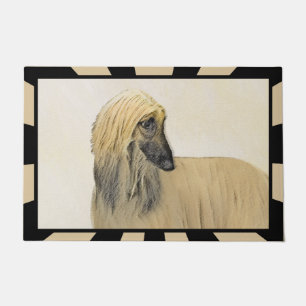 Afghan Hound Malerei - Niedliche Original Dog Art Fußmatte