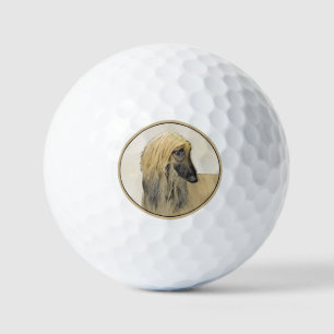 Afghan Hound Malerei - Niedliche Original Dog Art Golfball