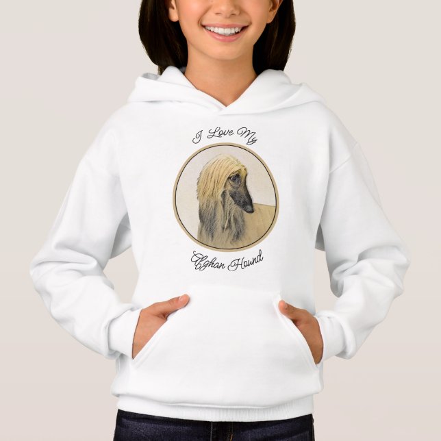 Afghan Hound Malerei - Niedliche Original Dog Art Hoodie (Vorderseite)