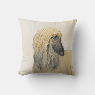Afghan Hound Malerei - Niedliche Original Dog Art Kissen