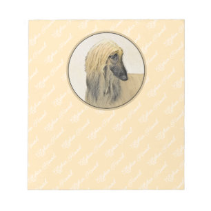 Afghan Hound Malerei - Niedliche Original Dog Art Notizblock