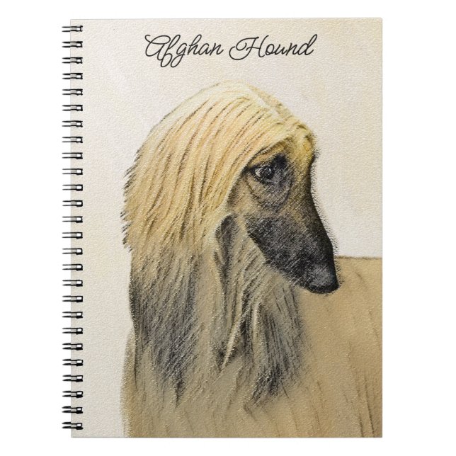 Afghan Hound Malerei - Niedliche Original Dog Art Notizblock (Vorderseite)