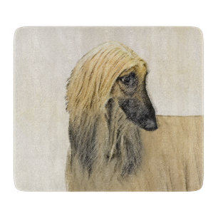 Afghan Hound Malerei - Niedliche Original Dog Art Schneidebrett