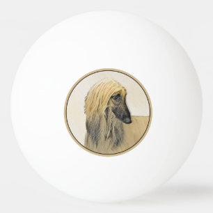 Afghan Hound Malerei - Niedliche Original Dog Art Tischtennisball
