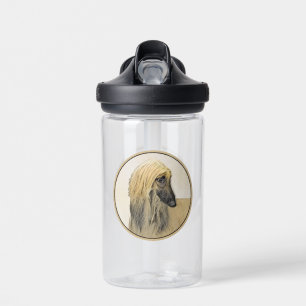 Afghan Hound Malerei - Niedliche Original Dog Art Trinkflasche