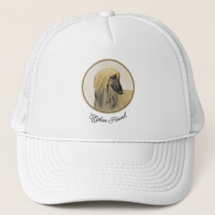 Afghan Hound Malerei - Niedliche Original Dog Art Truckerkappe