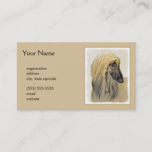 Afghan Hound Malerei - Niedliche Original Dog Art Visitenkarte