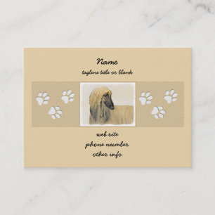 Afghan Hound Malerei - Niedliche Original Dog Art Visitenkarte