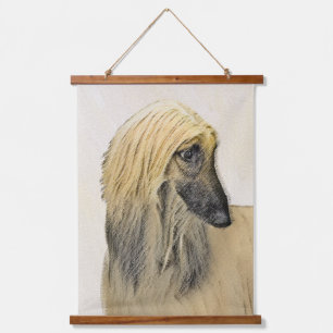 Afghan Hound Malerei - Niedliche Original Dog Art Wandteppich Mit Holzrahmen