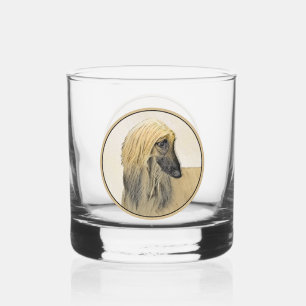 Afghan Hound Malerei - Niedliche Original Dog Art Whiskyglas