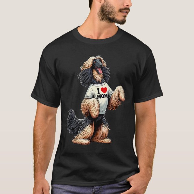 Afghan Hound Mama I Liebe Mama Afghanisches Hound  T-Shirt (Vorderseite)