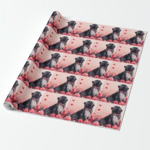 Afghan Hound mit Rosen - Valentinstag  Geschenkpapier