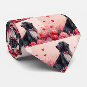 Afghan Hound mit Rosen - Valentinstag Krawatte