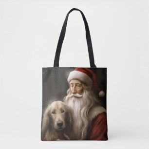 Afghan Hound mit Santa Claus Festive Weihnachten