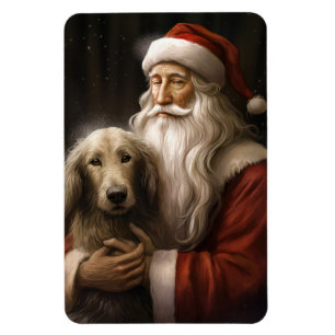 Afghan Hound mit Santa Claus Festive Weihnachten Magnet