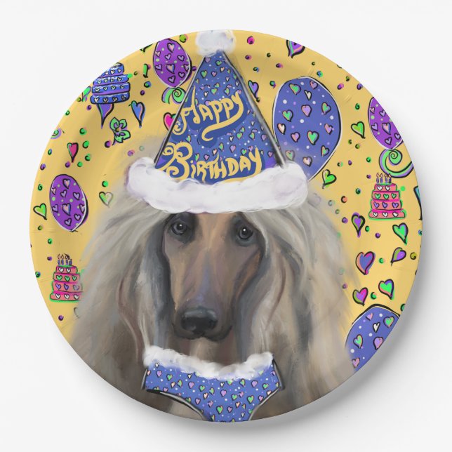 AFGHAN HOUND PAPPTELLER (Vorderseite)