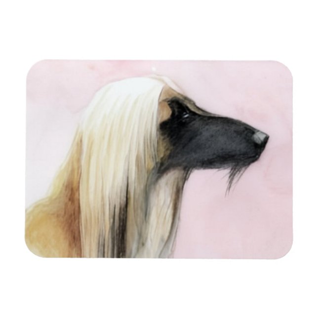 Afghan Hound Profile Dog Art Greeting Card 5x7 Magnet (Horizontal)