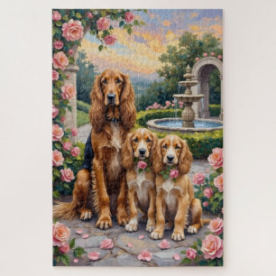 Afghan Hound Rosengarten Kunst Puzzle