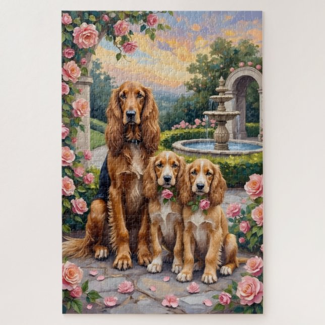 Afghan Hound Rosengarten Kunst Puzzle (Vertikal)