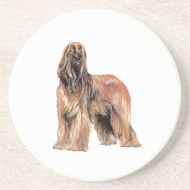 Afghan Hound Sandstone Untersetzer (Vorne)