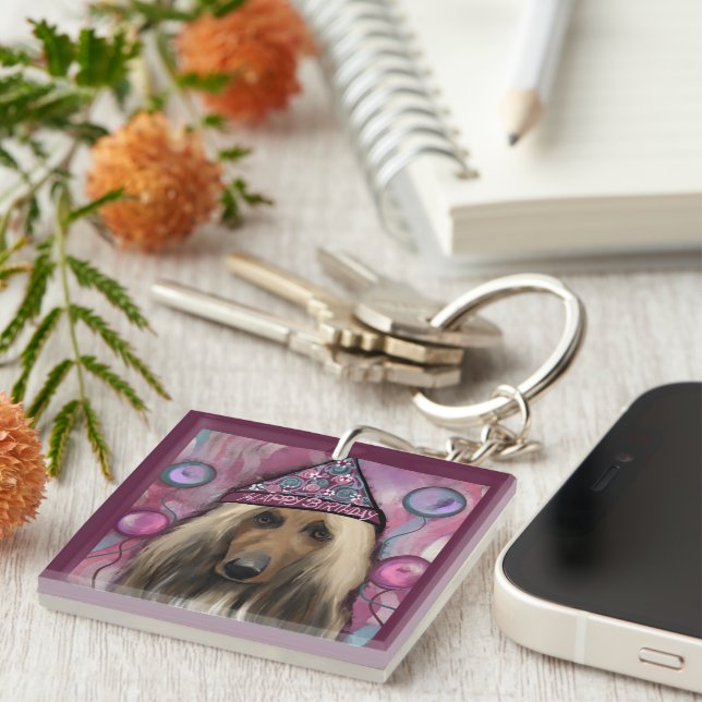 Afghan Hound Schlüsselanhänger (Vorderseite rechts)