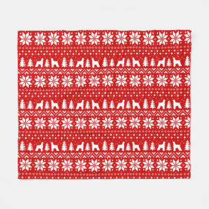 Afghan Hound Silhouetten Hunde Weihnachtsmuster Fleecedecke