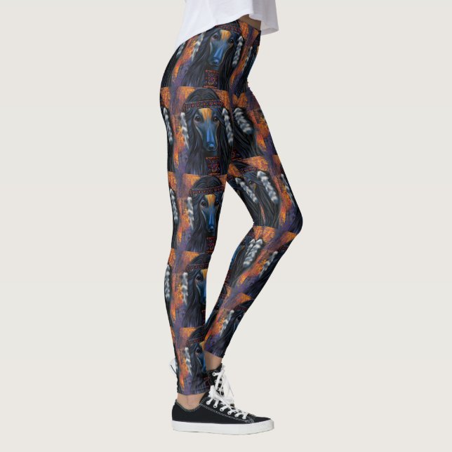 Afghan Hound Southwestern Art Leggings (Rechts)