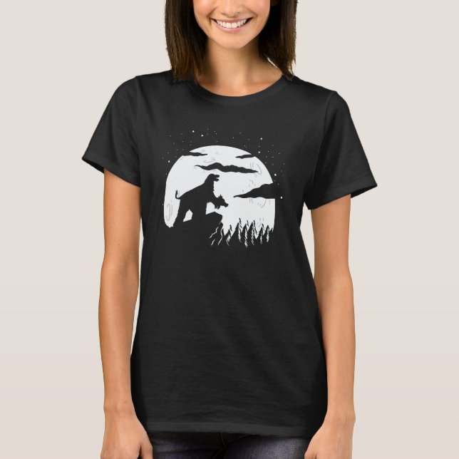 Afghan Hound under Moon for Halloween Costume 1 T-Shirt (Vorderseite)