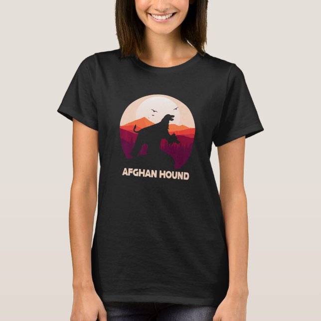 Afghan Hound under Moon for Halloween Costume  1 T-Shirt (Vorderseite)