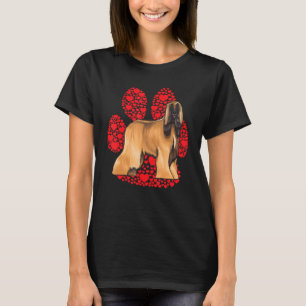 Afghan Hound Valentinstag Dog Liebe Paw T-Shirt