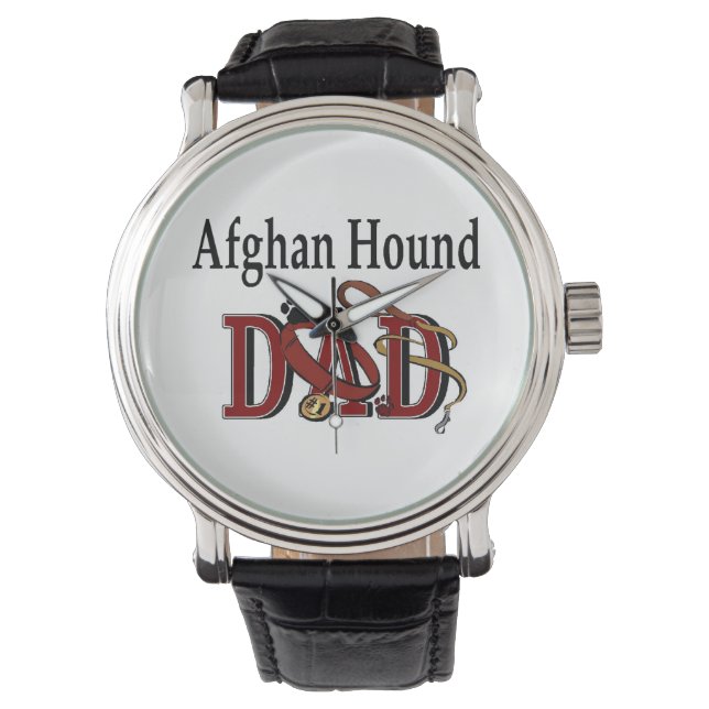 Afghan Hound Vater Armbanduhr (Vorderseite)