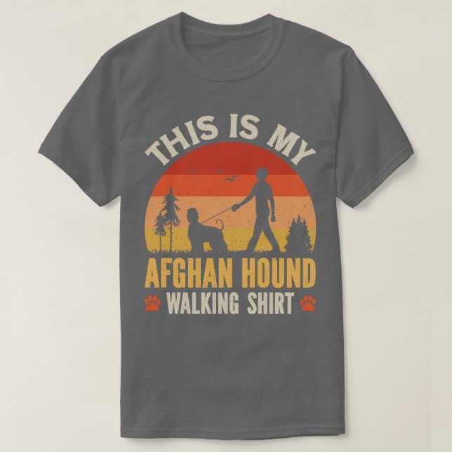 Afghan Hound Walking T-Shirt (Design vorne)